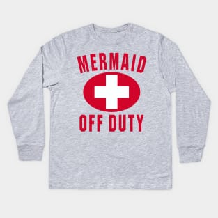 Mermaid Off Duty Red Kids Long Sleeve T-Shirt